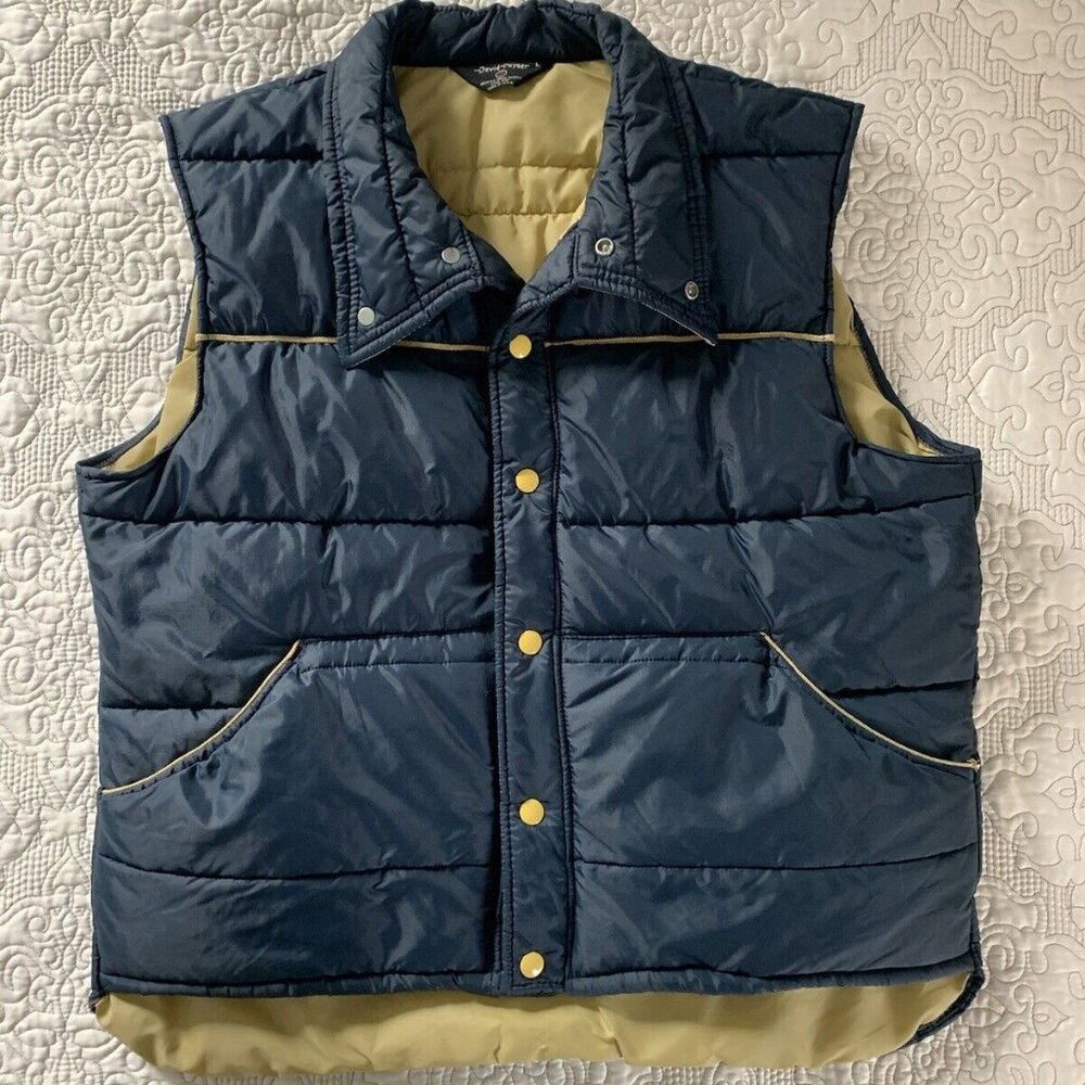 David Peyser Vintage Blue & Yellow Ski Vest Size Large